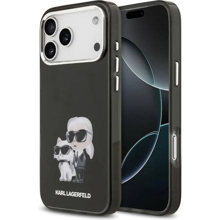 Karl Lagerfeld IML Aquarelle Karl and Choupette kryt iPhone 17 Pro čierny