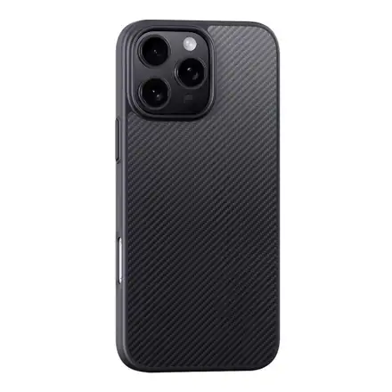 Devia kryt Kevlar Ultra-Thin Magnetic Shockproof Case pre iPhone 16 Plus - Black
