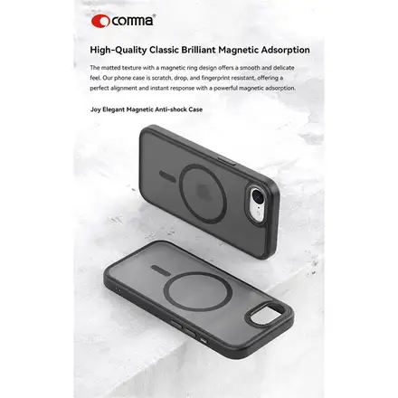 Comma kryt Joy Elegant Magnetic Case pre iPhone 16e/17e - White