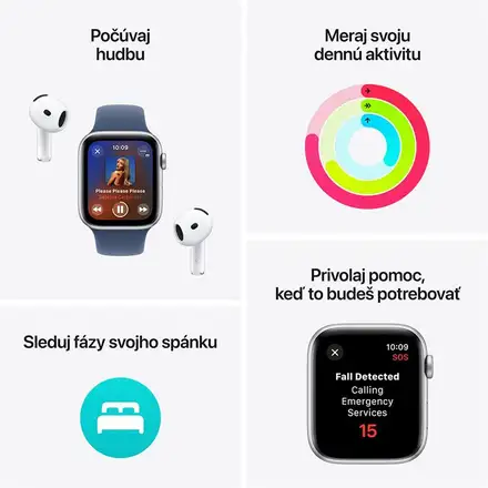 Apple Watch SE GPS 44mm Midnight Aluminium Case with Midnight Sport Band - S/M *Rozbalený*