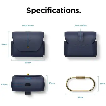 Elago Airpods Pro/Pro 2 Leather Case - Jean Indigo
