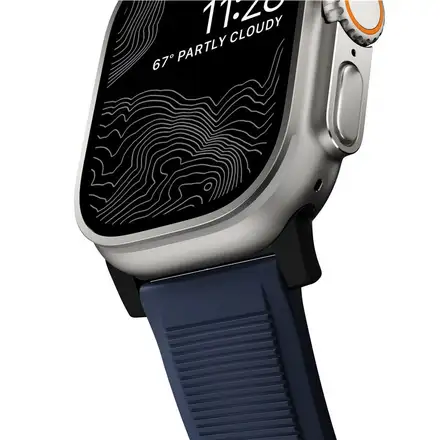 Nomad remienok Rugged Strap pre Apple Watch 44/45/49mm - Atlantic Blue/Black Hardware