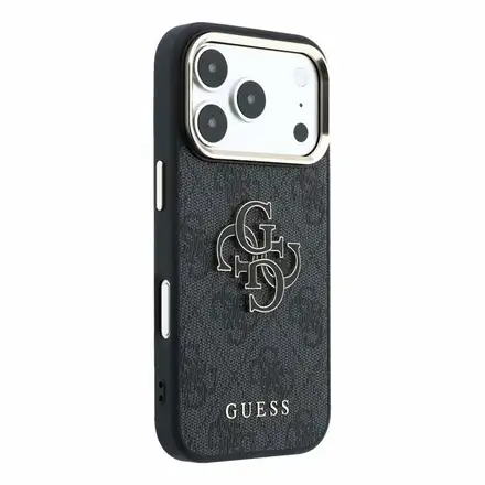 Guess PU 4G Resin Metal Logo kryt iPhone 18 Pro čierny