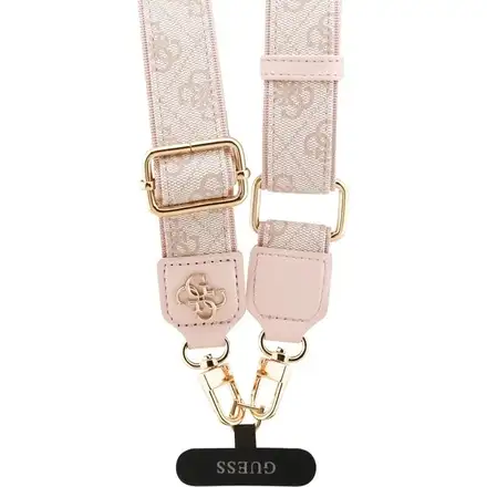 Guess Crossbody Popruh PU 4G Metal Logo ružový