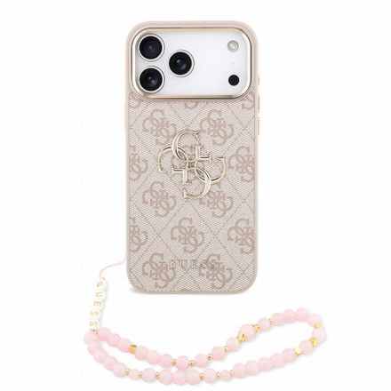 Guess PU 4G Metal Logo Strap kryt iPhone 18 Pro Max ružový