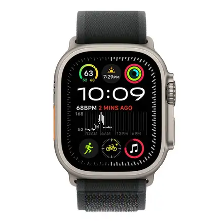 Apple Watch 49mm Black Trail Loop - S/M - Natural Titanium Finish *Rozbalený*