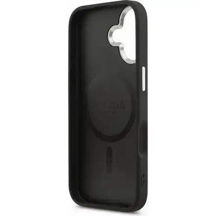 Guess PU Leather Triangle Logo MagSafe kryt iPhone 17 čierny