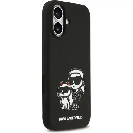 Karl Lagerfeld Liquid Silicone K&CH Sketch MagSafe kryt iPhone 17 čierny