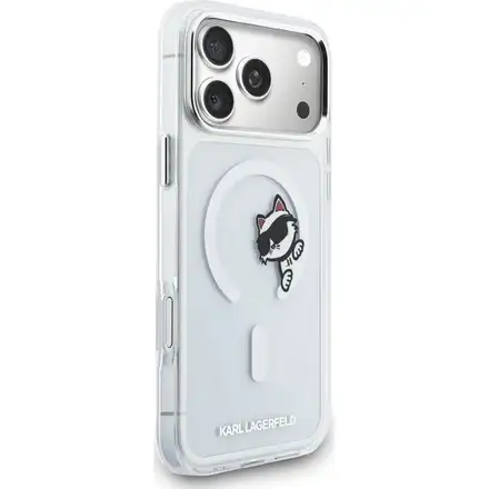 Karl Lagerfeld IML Choupette Peekaboo MagSafe MagSafe kryt iPhone 17 Pro Max priehľadná
