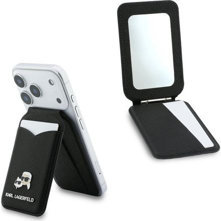 Karl Lagerfeld Mirror MagSafe Cardslot Peňaženka so Stojanom čierna