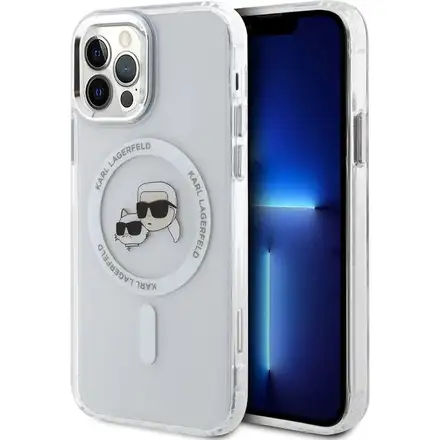 Karl Lagerfeld IML K&CH Heads Metal Frame MagSafe kryt iPhone 12/ 12 Pro priehľadný