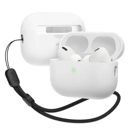 Elago Airpods Pro 2 Liquid Hybrid Case with Nylon Lanyard - White