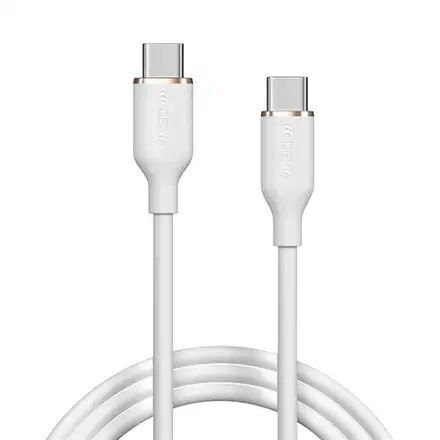 Devia kábel USB-C to USB-C Jelly Series Silicone Cable 1.2m - White