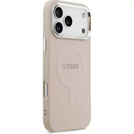 Guess PU Saffiano MagSafe kryt iPhone 17 Pro ružový