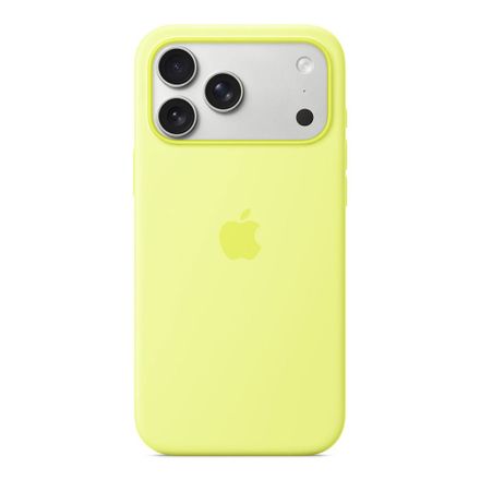 iPhone 17 Pro Max Silicone Case with MagSafe – Neónová žltá
