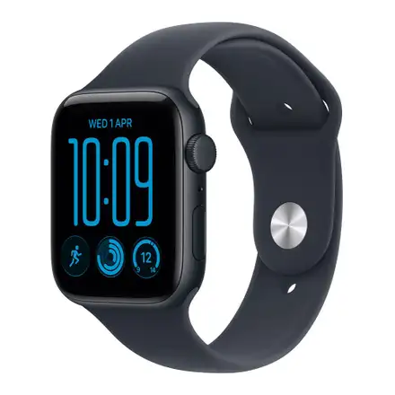 Apple Watch SE 3 GPS 44mm Midnight Aluminium Case with Navy Blue Sport Band - S/M