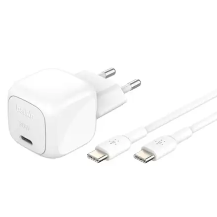 Belkin 30W PD 3.1 USB-C Wall Charger + USB-C/USB-C kábel 1m - White
