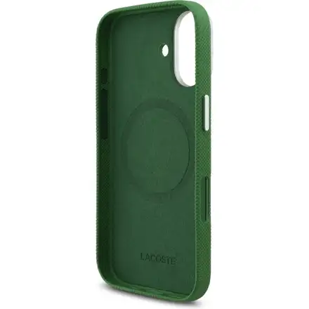 Lacoste PVC Iconic Petit Pique Metal Logo MagSafe kryt iPhone 17 zelený