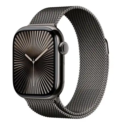 Apple Watch Series 10 GPS + Cellular 46mm Bridlicovo sivý titán s bridlicovo sivým milánskym ťahom - S/M *Rozbalený*
