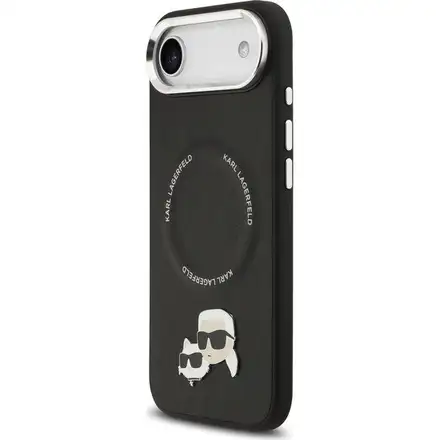 Karl Lagerfeld PU Karl and Choupette Heads Pins MagSafe kryt iPhone Air čierny