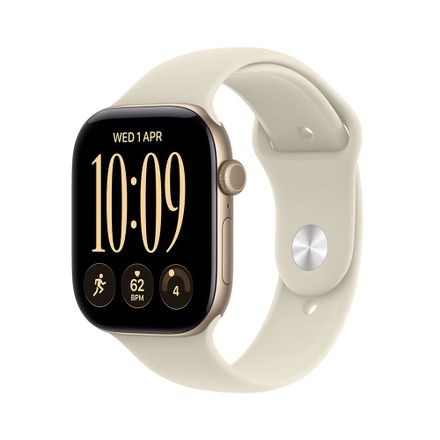 Apple Watch Series 12 GPS + Cellular 42mm Light Gold Aluminium Case with Sand Sport Band - M/L