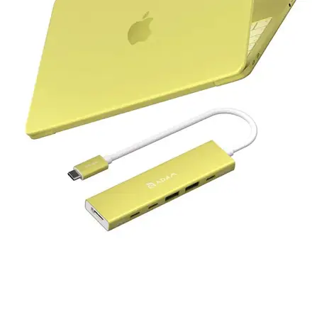 Adam Elements USB-C Hub DE06 6-in-1 - Yellow