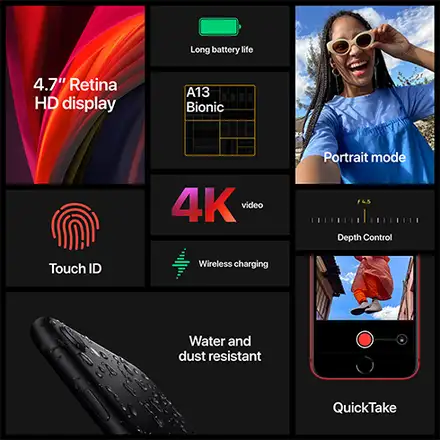 iPhone SE (2020) 128 GB čierna *Použitý s DPH - Trieda A*