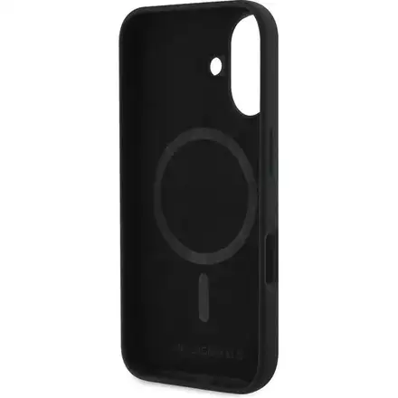 Karl Lagerfeld Liquid Silicone K&CH Heads MagSafe kryt iPhone 16 čierny