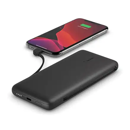 Belkin Boost Charge Plus USB-C Powerbank 10K with Integrated Cables - Black