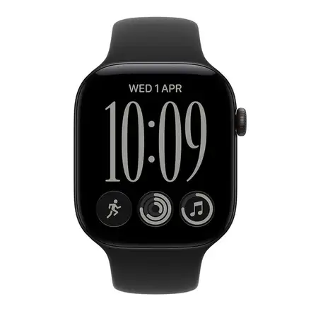 Apple Watch Series 12 GPS 46mm Black Aluminium Case with Black Sport Band - S/M