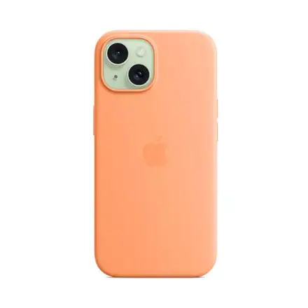 iPhone 15 Silicone Case with MagSafe - Orange Sorbet