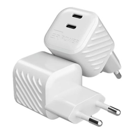 ER POWER 45W Dual Mini GaN Charger - White