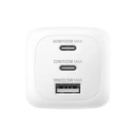 Belkin Boost Charge Pro 3 Port USB-C GaN Wall Charger 100W - White