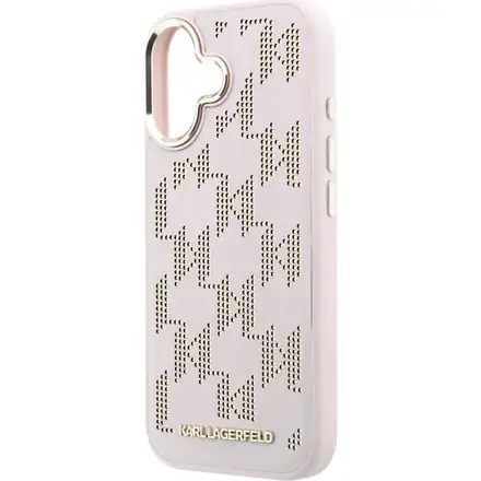 Karl Lagerfeld PU Perforated Monogram MagSafe MagSafe kryt iPhone 17 ružový