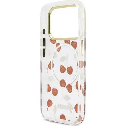 Guess IML Glitter Cherry MagSafe kryt iPhone 17 Pro biely