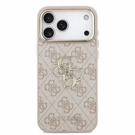 Guess PU 4G Metal Logo Strap kryt iPhone 18 Pro ružový