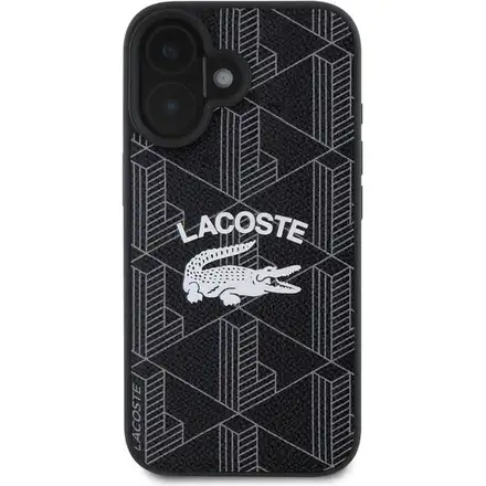 Lacoste Blend Monogram MagSafe kryt iPhone 16 čierny
