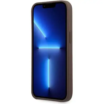 Guess PU 4G Metal Logo kryt iPhone 14 Pro Max hnedý
