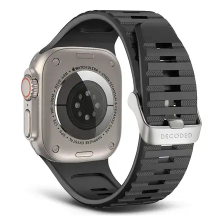 Decoded remienok Sports Silicone Ultra Traction Strap pre Apple Watch 44-49mm - Graphene Black