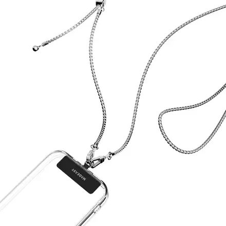 SwitchEasy šnúrka Metal Chain Strap + Strap Card, Phone Lanyard - Silver