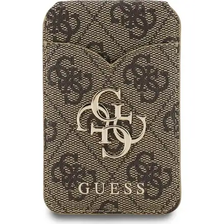Guess PU 4G Mirror MagSafe Cardslot Peňaženka so Stojanom hnedá