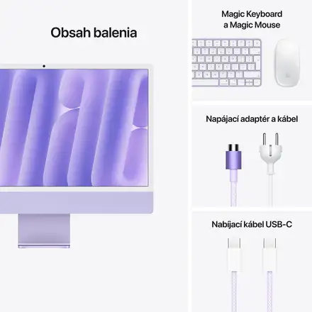 iMac 24" 4.5K Apple M4 8C CPU 8C GPU 16GB 256GB Fialový SK