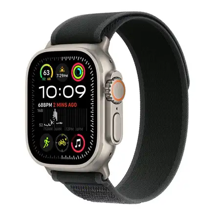 Apple Watch 49mm Black Trail Loop - S/M - Natural Titanium Finish *Rozbalený*