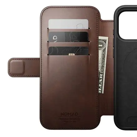 Nomad puzdro Modern Leather Folio Magsafe Horween pre iPhone 17 Pro Max - Rustic Brown