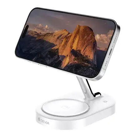 Devia Extreme Speed Series 3 in 1 Magnetic Bracket Wireless Charger - White
