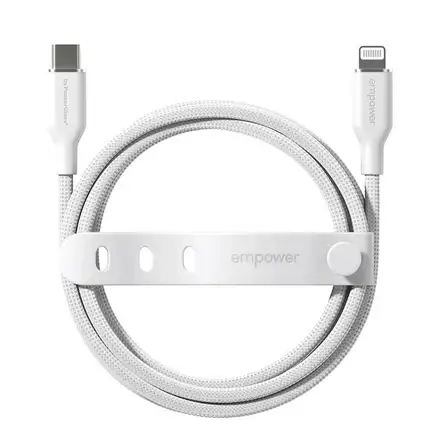 PanzerGlass kábel EMPOWER Racing USB-C/Lightning 1.2m - White