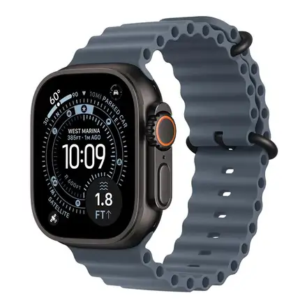 Apple Watch 49mm Anchor Blue Ocean Band Extension - Black Titanium Finish