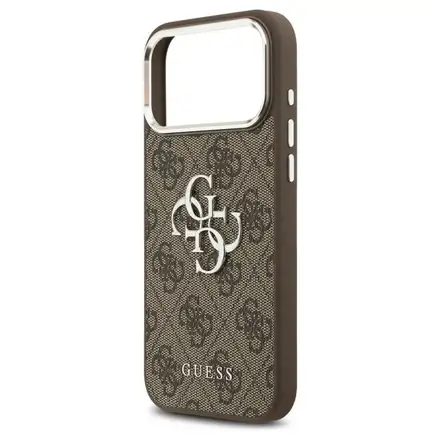 Guess PU 4G Metal Logo kryt iPhone 17 Pro Max hnedý