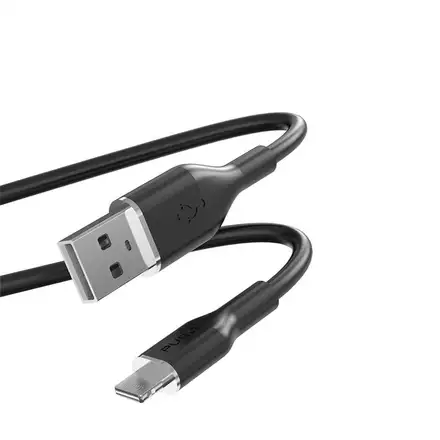 Puro kábel Soft Silicone Cable USB-A to Lightning 1.5m - Black