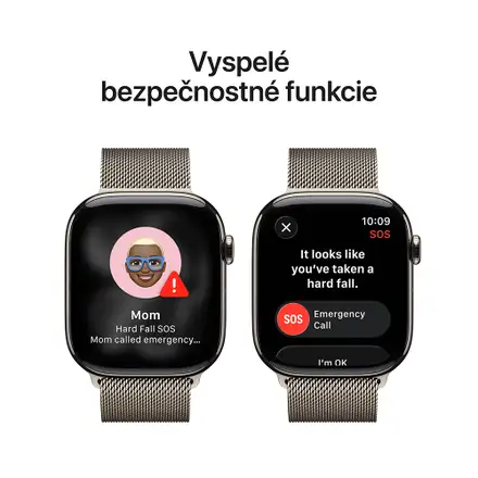 Apple Watch Series 11 GPS + Cellular 46mm Prírodný titán s prírodným milánskym ťahom - S/M